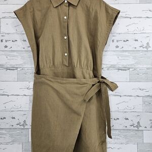 Banana Republic Tan Wrap Midi Dress